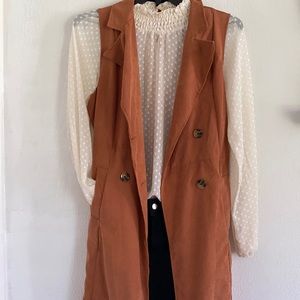 Cream/ivory Bubble/bishop long sleeve  sheer semi turtleneck